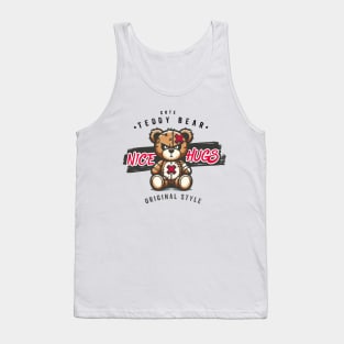 Nice Hugs Teddy Bear Cartoon, Art Illustration cartoon Tank Top